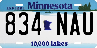 MN license plate 834NAU