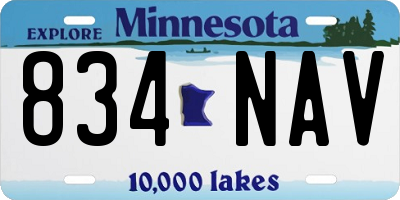MN license plate 834NAV