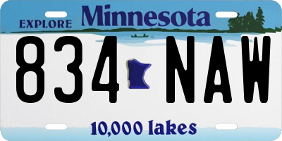 MN license plate 834NAW