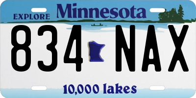 MN license plate 834NAX