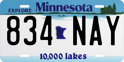 MN license plate 834NAY