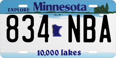 MN license plate 834NBA