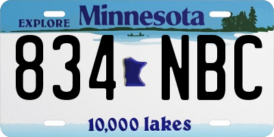 MN license plate 834NBC