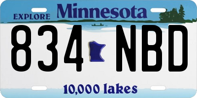 MN license plate 834NBD