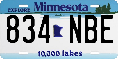 MN license plate 834NBE