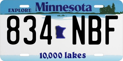 MN license plate 834NBF