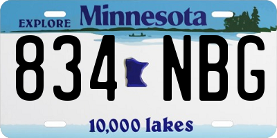 MN license plate 834NBG