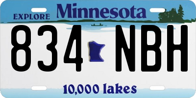 MN license plate 834NBH