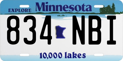 MN license plate 834NBI