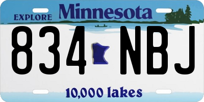 MN license plate 834NBJ