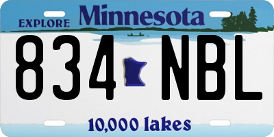 MN license plate 834NBL