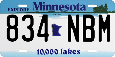 MN license plate 834NBM