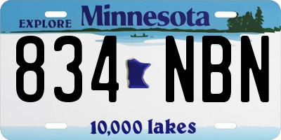 MN license plate 834NBN
