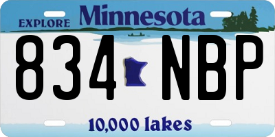 MN license plate 834NBP