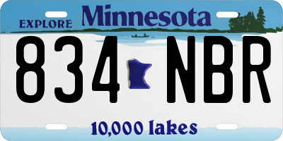 MN license plate 834NBR