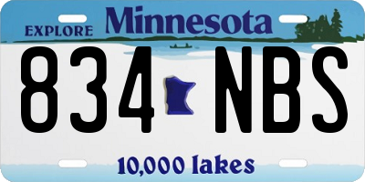 MN license plate 834NBS