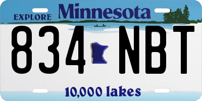 MN license plate 834NBT