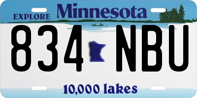 MN license plate 834NBU