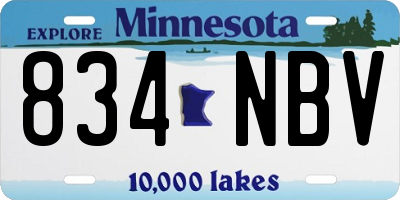 MN license plate 834NBV