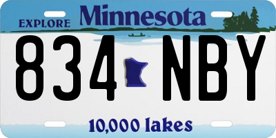 MN license plate 834NBY