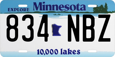 MN license plate 834NBZ
