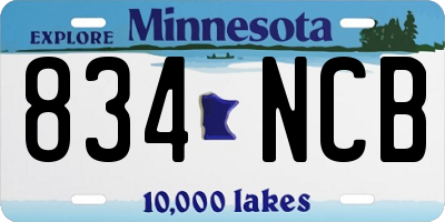 MN license plate 834NCB