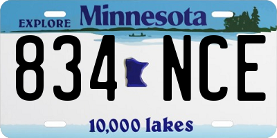 MN license plate 834NCE