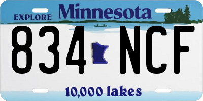 MN license plate 834NCF