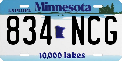 MN license plate 834NCG