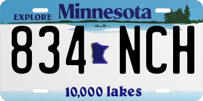 MN license plate 834NCH