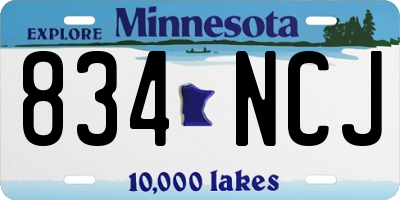 MN license plate 834NCJ