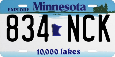MN license plate 834NCK
