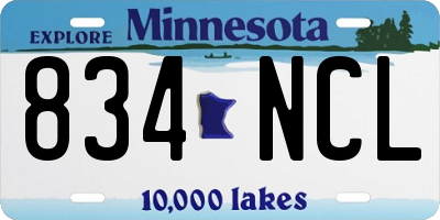 MN license plate 834NCL
