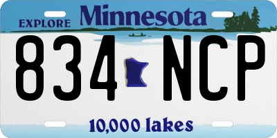 MN license plate 834NCP