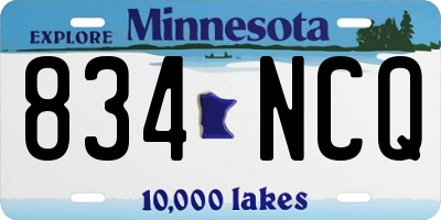 MN license plate 834NCQ