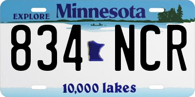 MN license plate 834NCR