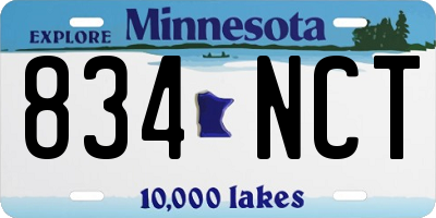MN license plate 834NCT