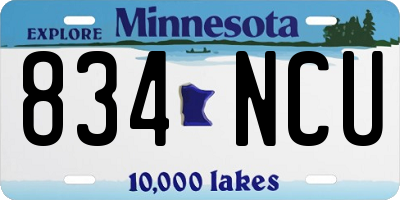 MN license plate 834NCU