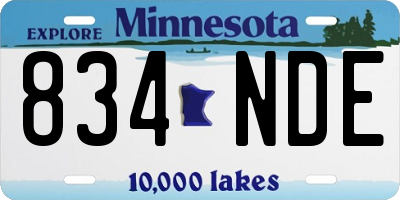MN license plate 834NDE