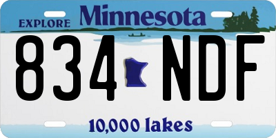MN license plate 834NDF
