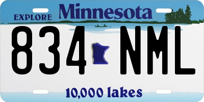 MN license plate 834NML