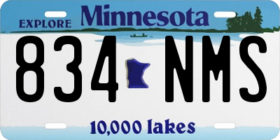MN license plate 834NMS