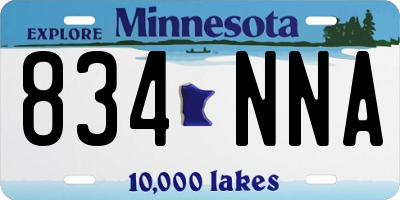 MN license plate 834NNA