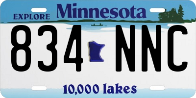 MN license plate 834NNC