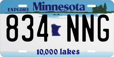 MN license plate 834NNG
