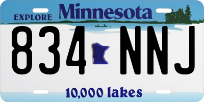 MN license plate 834NNJ
