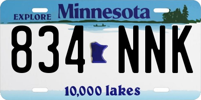 MN license plate 834NNK