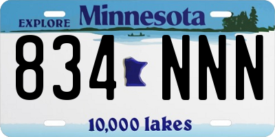 MN license plate 834NNN