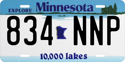 MN license plate 834NNP
