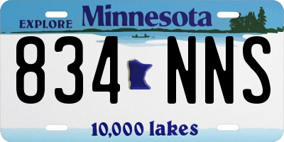 MN license plate 834NNS